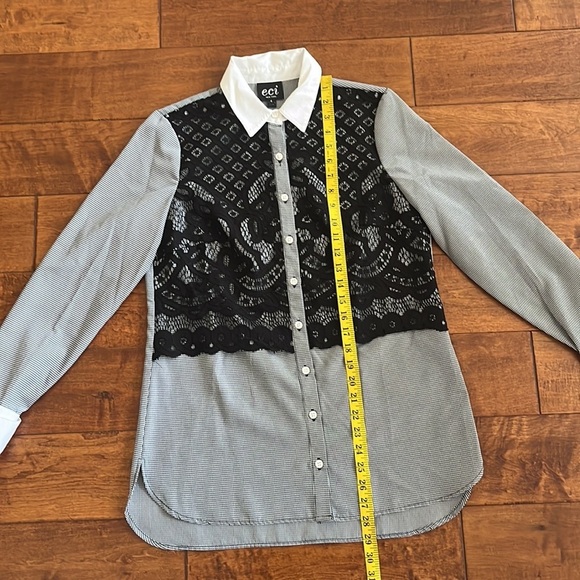 Eci New York black lace button up shirt - Picture 10 of 13